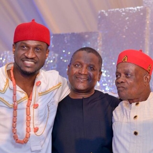 | Peter Okoye Psquare poses with his father and Alhaji Aliko ( picture ...