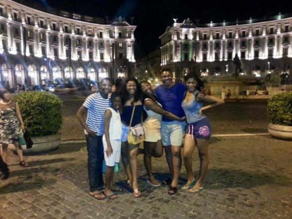 omotola jalade family in florence italy