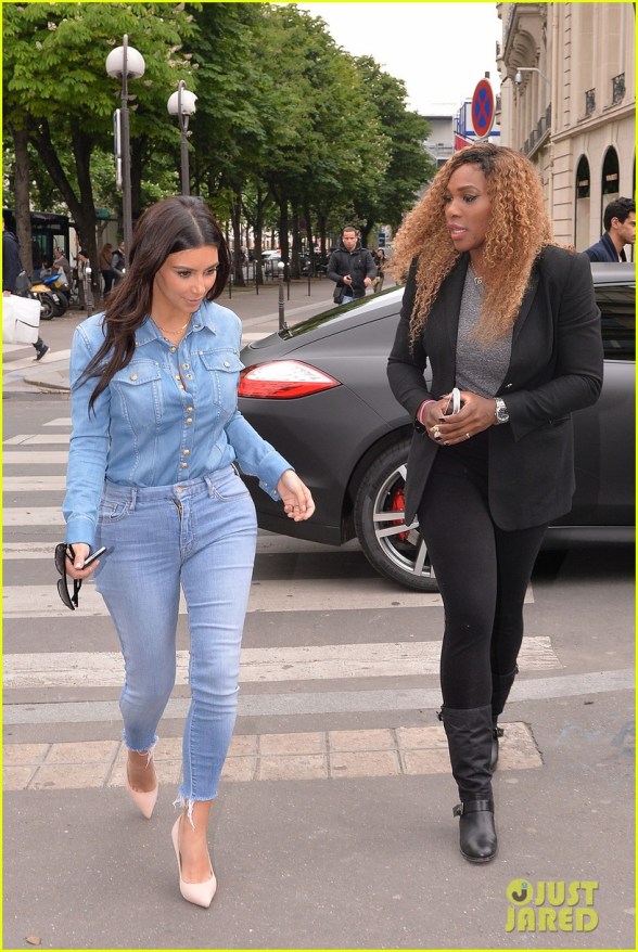 Kim Kardashian & Serena Williams Go Out To Lunch Together In Paris