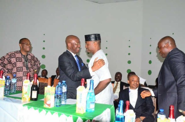 Kenneth Okonkwo and Wole Olanipekun(SAN) in a warm embrace