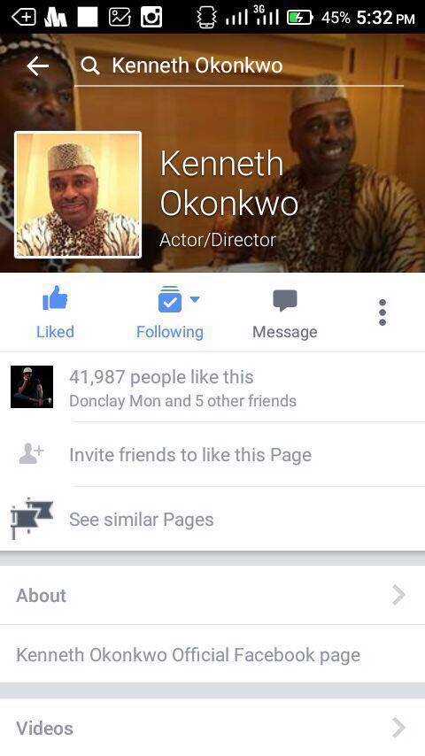 No 2 impostor's Facebook page